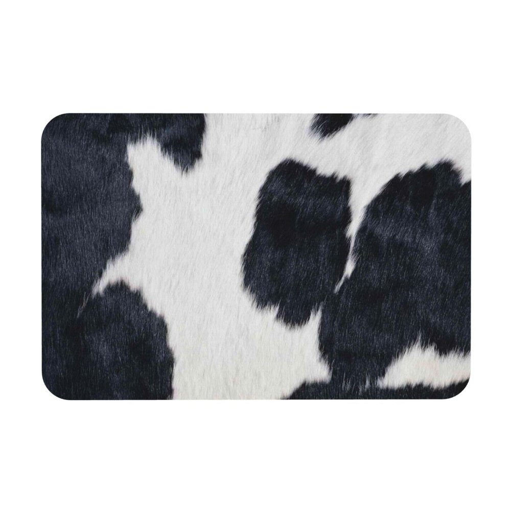 YFSGDLBN Printed Cowhide Diatomaceous Earth Mat, Washable Entryway Rug
