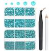 Aqua Blue Flat-Back Resin Rhinestones, 2–6 mm, 5 Sizes, Non-Hot-Fix view 1