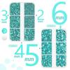 Aqua Blue Flat-Back Resin Rhinestones, 2–6 mm, 5 Sizes, Non-Hot-Fix view 3