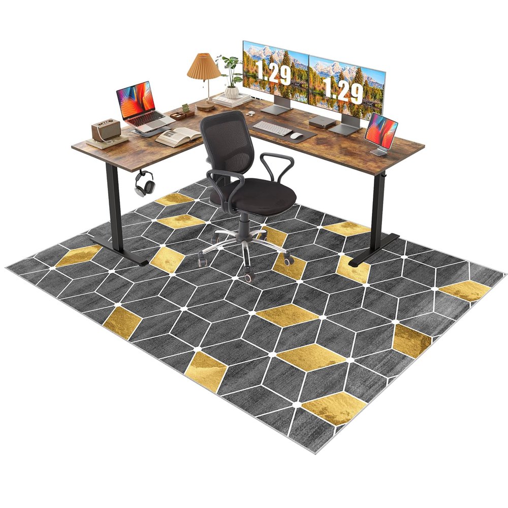 Office and Gaming Chair Mat for Hard Floors and Carpet, 140 x 160 cm