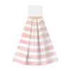 Pink Striped Coral Velvet Hand Towels - Hanging Cleaning Towels for Kitchen, Bathroom, Car & Camping view 1