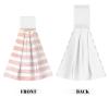 Pink Striped Coral Velvet Hand Towels - Hanging Cleaning Towels for Kitchen, Bathroom, Car & Camping view 2