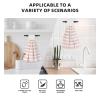 Pink Striped Coral Velvet Hand Towels - Hanging Cleaning Towels for Kitchen, Bathroom, Car & Camping view 4
