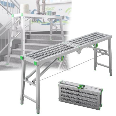 YUIIWKIUFWZ Multifunctional 5-Level Folding Scaffold, Ladder, Stool and Bench, Adjustable, 160 × 40 cm (200 × 40 cm)