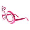 Funny Number 50 Glasses, Red Plastic, for Adults view 1