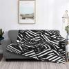 Cozy Flannel Blanket with Black and White Lines, Soft and Warm, Luxurious Texture, Versatile, XL view 2
