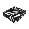 Cozy Flannel Blanket with Black and White Lines, Soft and Warm, Luxurious Texture, Versatile, XL view 4