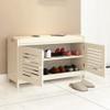 MAVCHANOLIA Entryway Shoe Bench with Storage, 3-Tier Rack and Double Doors view 2