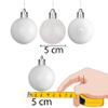 Shatterproof Christmas Baubles, White, 50 mm, 18-Pack view 3