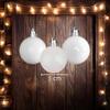Shatterproof Christmas Baubles, White, 50 mm, 18-Pack view 4