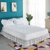 Bed Skirt with Elastic Band, Princess Lace, Stretch, White, 100 x 200 x 38 cm view 1