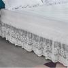 Bed Skirt with Elastic Band, Princess Lace, Stretch, White, 100 x 200 x 38 cm view 4