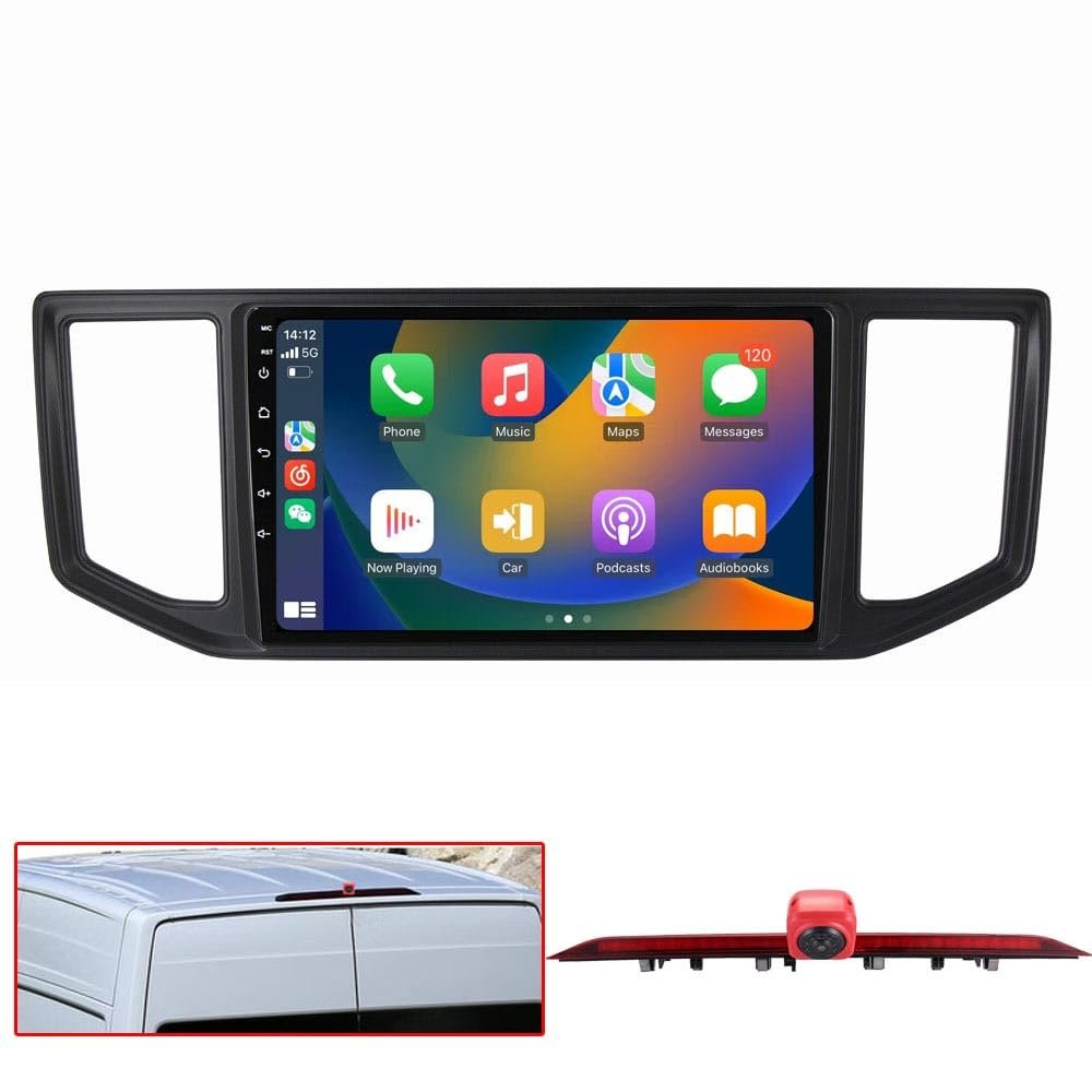 10" Android Car Stereo with GPS, Wireless CarPlay, Android Auto, and Brake-Light Camera for VW Crafter 2017–2021