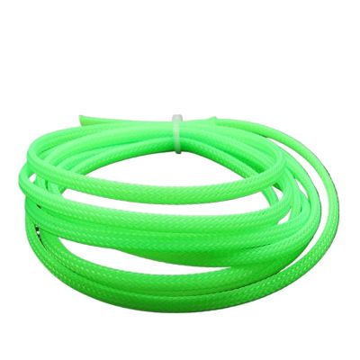 ZGXNYI 2 m PET Braided Cable Sleeve, 2/4/6/8/10/12/14/16/20/25/30/40 mm, High-Density Wire Wrap, UV Green, 10 mm