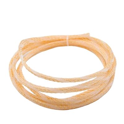 ZGXNYI 2 m PET Braided Cable Sleeve, High-Density Wire Wrap, 2–40 mm, Clear Gold, 25 mm