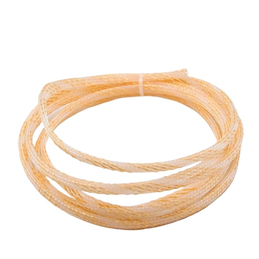 ZGXNYI 2 m PET Braided Cable Sleeve, High-Density Wire Wrap, 2–40 mm, Clear Gold, 25 mm