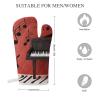 Oven Mitts with Piano Music Notes, Heat-Resistant, Non-Slip, Comfortable Cotton Lining, Kitchen Gloves for Women and Men, for Cooking, Baking and Grilling, Machine-Washable, 1 Pair view 2