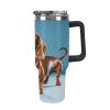 QWNMD 1.2 L Insulated Stainless Steel Travel Tumbler with Dachshund Print view 1