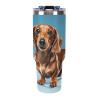 QWNMD 1.2 L Insulated Stainless Steel Travel Tumbler with Dachshund Print view 2
