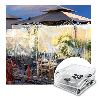 Tarpaulin with Eyelets, 2 x 3 m, 3 x 4 m, 4 x 6 m, Wood Protective Cover, Waterproof Transparent Tear-Resistant Polyester Tarpaulin, Camping Tent (5 x 10 m)
