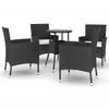 Lauuoeriau Furniture Item Home Garden Bistro Set with Cushions, Black, Poly Rattan view 2