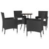 Lauuoeriau Furniture Item Home Garden Bistro Set with Cushions, Black, Poly Rattan view 3