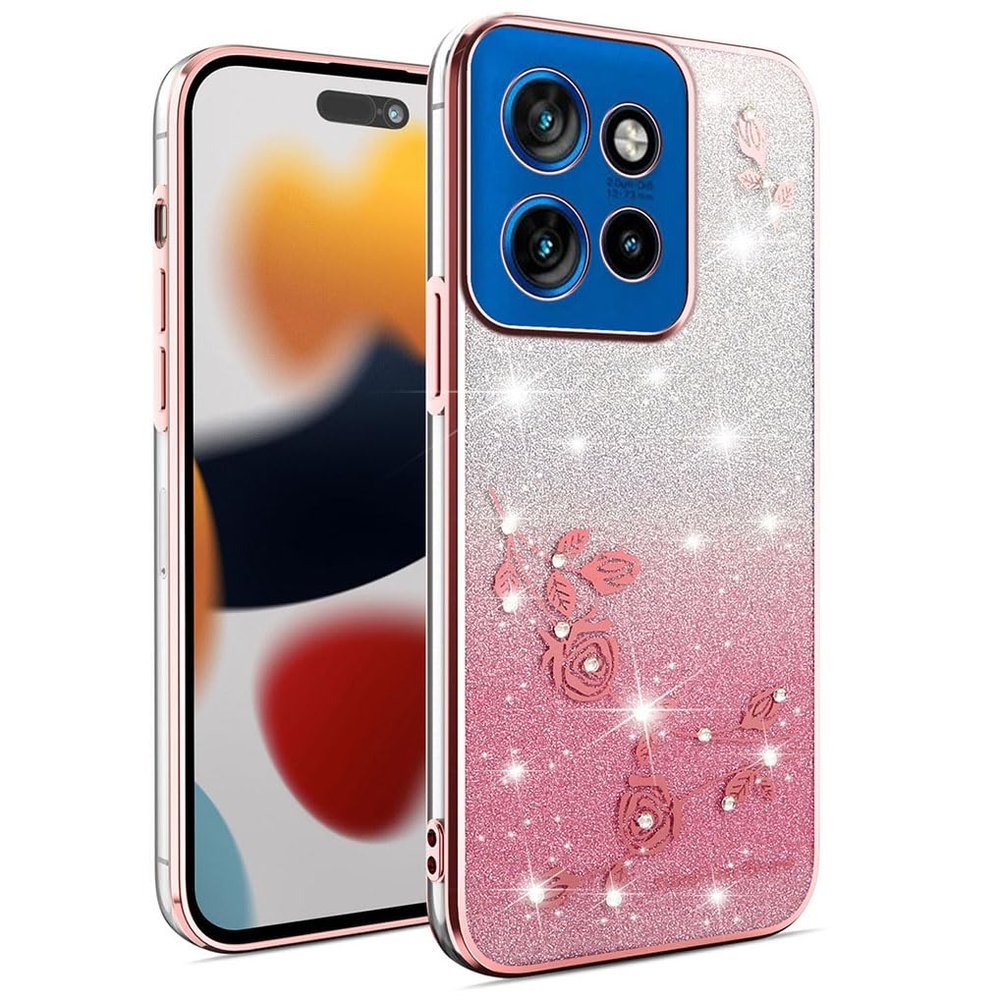 SEAHAI Case for Motorola Edge 60 Neo/Edge 50 Neo/ThinkPhone 25, Pink Floral Gradient TPU Cover