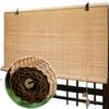 Retro Carbonized Bamboo Roman Blind, 95% Light Blocking, 120 x 145 cm view 1