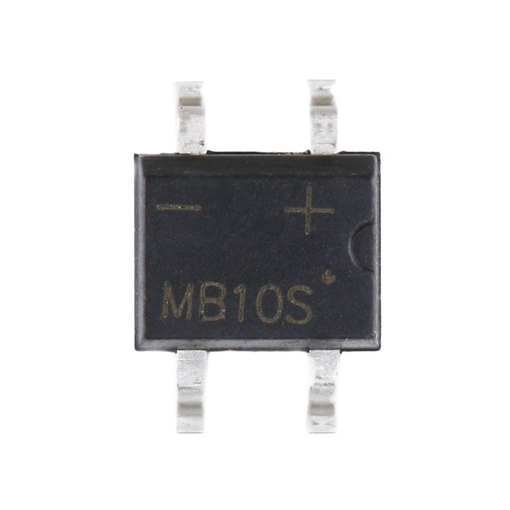 UYUUBNK 50-Piece MB10S SMD-4 Single-Phase Bridge Rectifier, 1 A, 1 kV
