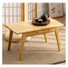 DXYOYONGOZ Japanese Coffee Table, Japanese Floor Table, Long Low Table with Bay Window, Waterproof Tabletop (Yellow, 70 x 40 x 31 cm) view 1