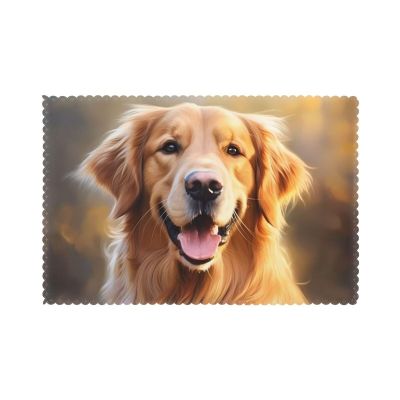 WHJSHOP Golden Retriever Placemat Set, 12 x 18 in, 6 Pieces