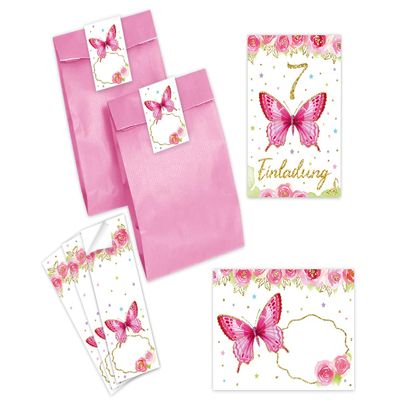 Minkocards 6 Butterfly Invitations for a Girl’s 7th Birthday