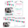 6 Cat-Themed Children's Birthday Invitations with Envelopes, Pink Party Bags, Stickers, Bookmarks and Notepads view 2