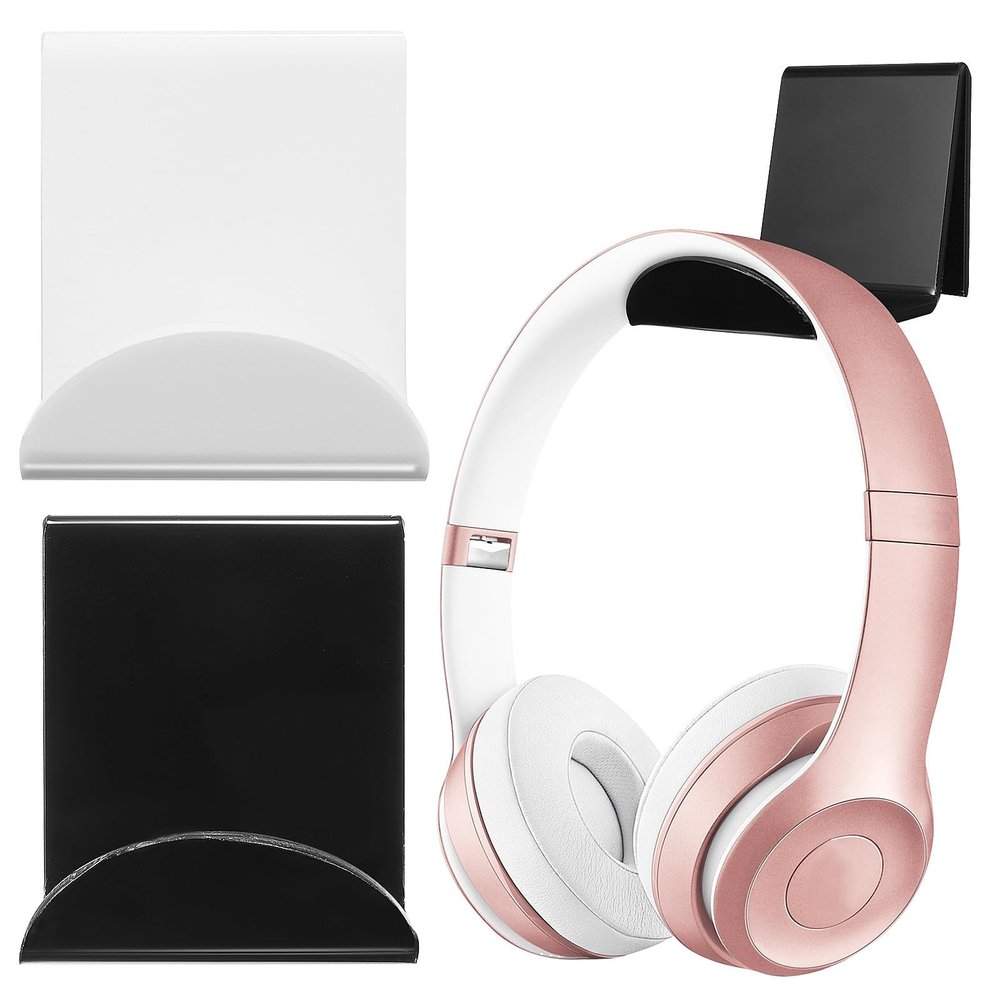 Angoily Acrylic Headphone Holders, 2-Pack, Space-Saving, Easy to Install