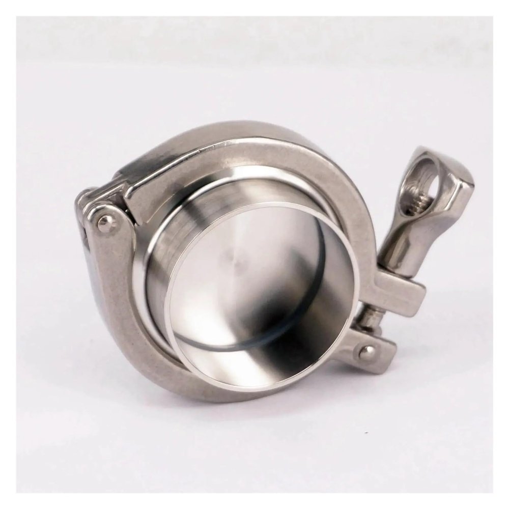LTRAJUYNH A Set, 51 mm (2 in), 304 Stainless Steel Tri-Clamp Weld Ferrule + Tri-Clamp + Silicone Gasket + End Cap