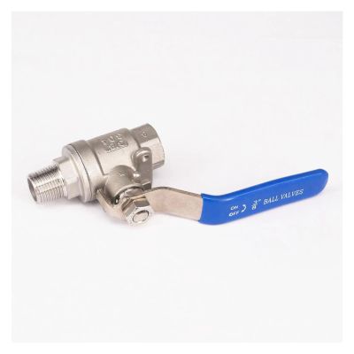 LTRAJUYNH 3/8" BSPT Female-to-Male 304 Stainless Steel 2-Piece Full-Port Ball Valve, 2.5 MPa