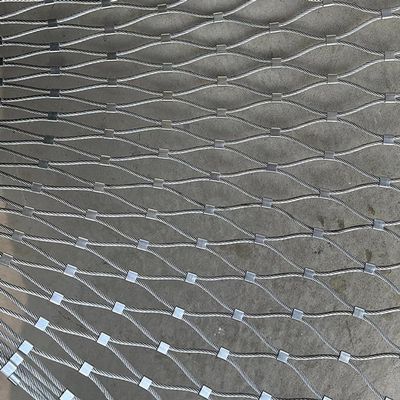 HEFJIAYCIQ 304 Stainless Steel Wire Rope Mesh, 8 cm Opening Flexible Barrier Netting, Silver, 3.0 mm, 2 x 6 m