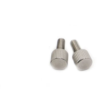 MIKFESPO M2 M2.5 M3 M4 M5 M6 304 Stainless Steel Flat Round-Head Knurled Screw, Tool-Free Adjustment (30 mm, M6, 2 pcs)