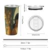 QWJKM Coffee Mug for Women and Candle, Large Car Cup, Stainless Steel Travel Mug with Leak-Resistant Lid and Straw view 2