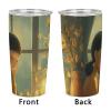 QWJKM Coffee Mug for Women and Candle, Large Car Cup, Stainless Steel Travel Mug with Leak-Resistant Lid and Straw view 4