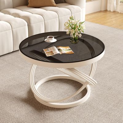 Stylish White Round Coffee Table for the Living Room