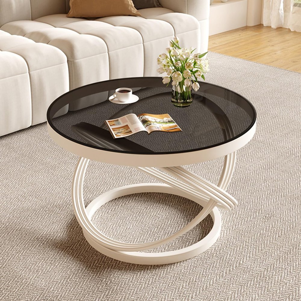 Stylish White Round Coffee Table for the Living Room