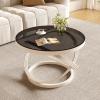 Stylish White Round Coffee Table for the Living Room view 1