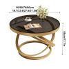 Stylish White Round Coffee Table for the Living Room view 2