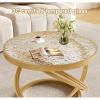 Stylish White Round Coffee Table for the Living Room view 4