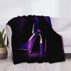 Elegant Purple High Heels and Lipstick Print Lightweight Blanket view 4
