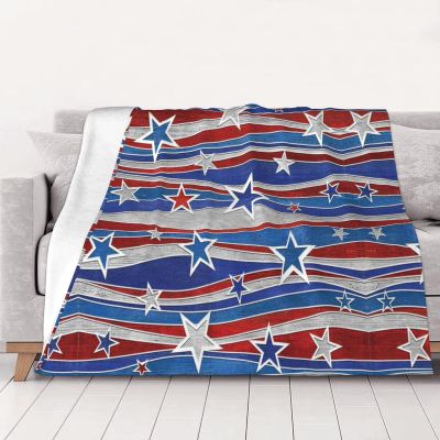 MLTRFGJ Patriotic Stars and Stripes Independence Day Lightweight Blanket