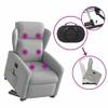 vidaXL Power Lift Massage Recliner, Cloud Gray Fabric view 3