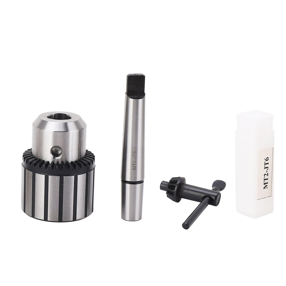 JT6 High-Precision Drill Chuck Holder, Strong Clamping Force with Chuck Key for Various Drilling Applications, High-Carbon Steel