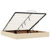 vidaXL Ottoman Bed with Mattresses Cream 200x200 cm Fabric view 4
